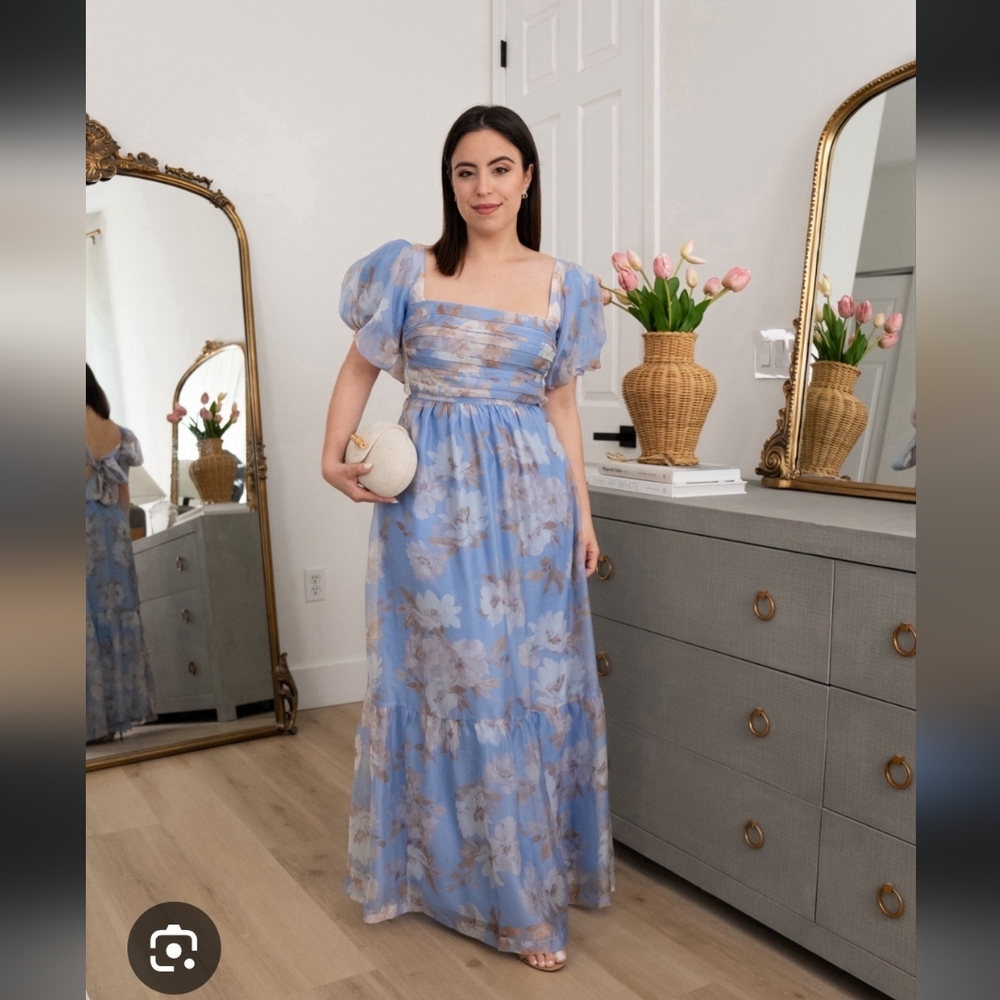Abercrombie & Fitch Light Blue Floral Maxi Dress